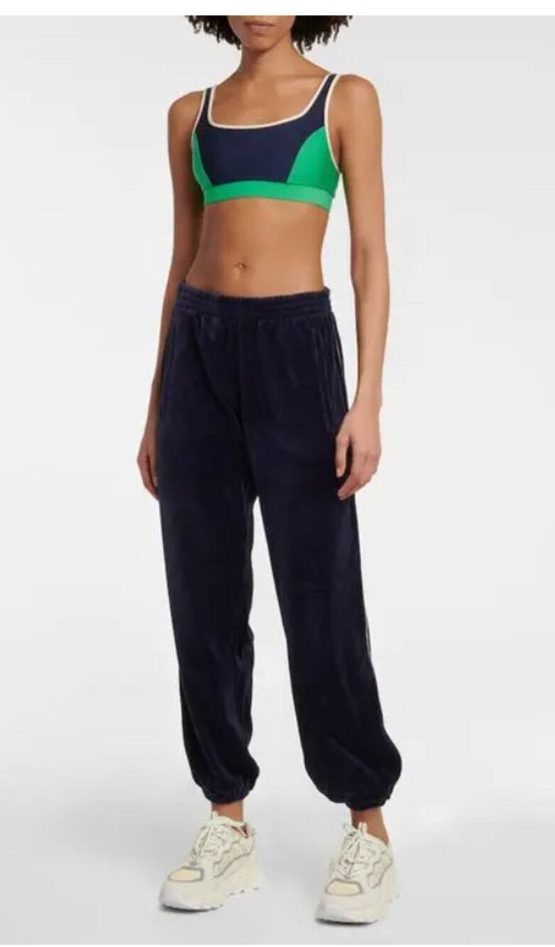 Tory Burch Sport Velour Sweatpants Size Medium Navy Blue